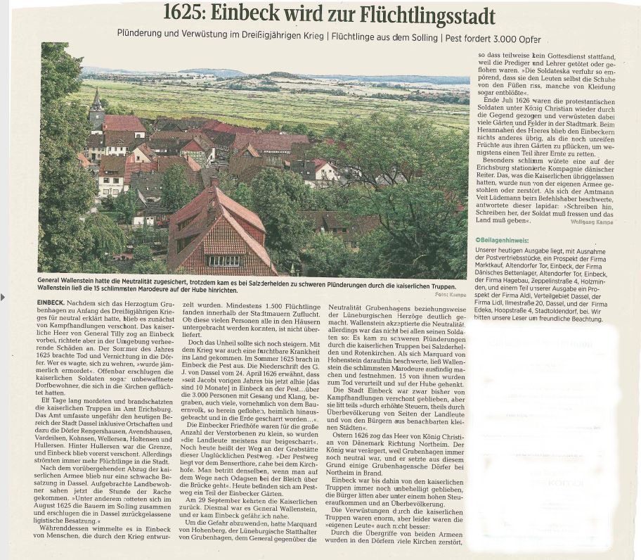 1625 Einbeck wird Flchtlingsstadt